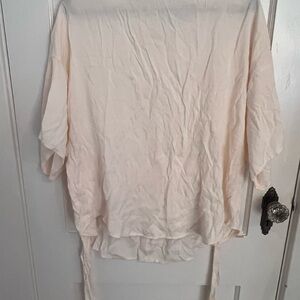 FAVLUX Cream Blouse with Tie Detail